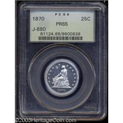 1870 25C Standard Silver Quarter Dollar, Judd-880, Pollock-978, R.7, PR65 PCGS.