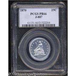 1870 25C Quarter Dollar, Judd-887, Pollock-986, R.7, PR66 PCGS.