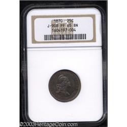 1870 25C Standard Silver Quarter Dollar, Judd-908, Pollock-996, R.7, PR65 Brown NGC.