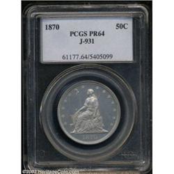 1870 50C Standard Silver Half Dollar, Judd-931, Pollock-1037, R.7, PR64 PCGS.