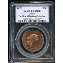 1870 50C Standard Silver Half Dollar, Judd-959, Pollock-1110, R.7, PR65 Red and Brown PCGS.