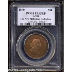 1870 50C Standard Silver Half Dollar, Judd-984, Pollock-1104, R.7, PR65 Red and Brown PCGS.