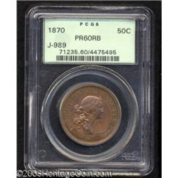 1870 50C Standard Silver Half Dollar, Judd-989, Pollock-1118, R.7, PR60 Red and Brown PCGS.