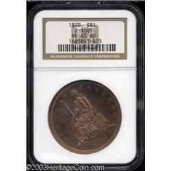 1870 $1 Dollar, Judd-1005, Pollock-1137, R.6, PR65 Red NGC.