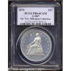 1870 $1 Dollar, Judd-1007, Pollock-1140, R.7, PR64 Cameo PCGS.
