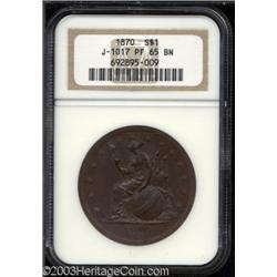 1870 $1 Dollar, Judd-1017, Pollock-1151, R.7, PR65 Brown NGC.