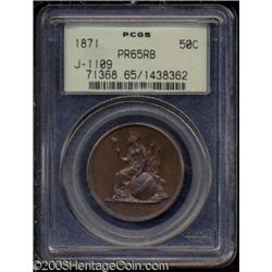 1871 50C Half Dollar, Judd-1109, Pollock-1245, R.7, PR65 Red and Brown PCGS.