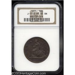 1871 50C Standard Silver Half Dollar, Judd-1112, Pollock-1248, R.7, PR65 Brown NGC.