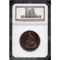 1871 50C Standard Silver Half Dollar, Judd-1112, Pollock-1248, R.7, PR66 Red and Brown NGC.