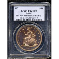 1871 $1 Standard Silver Dollar, Judd-1142, Pollock-1284, R.7, PR65 Red PCGS.
