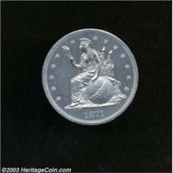 1871 $1 Dollar, Judd-1150, Pollock-1292, R.7, PR60 Reverse Grafitti Uncertified.