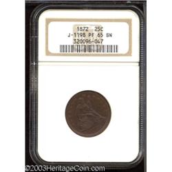 1872 25C Quarter Dollar, Judd-1198, Pollock-1338, R.7, PR65 Red and Brown NGC.