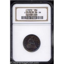 1873 25C Quarter Dollar, Judd-1270, Pollock-1412, R.7, PR64 Brown NGC.