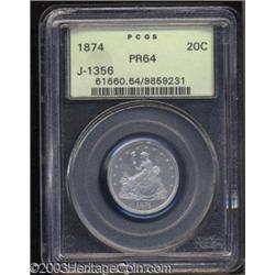 1874 20C Twenty Cents, Judd-1356, Pollock-1500, R.7, PR64 PCGS.