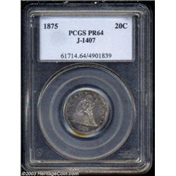1875 20C Twenty Cents, Judd-1407, Pollock-1550, R.6, PR64 PCGS.