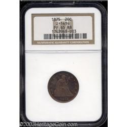 1875 20C Twenty Cents, Judd-1414, Pollock-1557, R.7, PR65 Red and Brown NGC.
