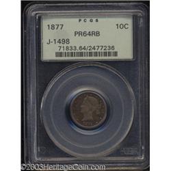 1877 10C Sailor Head Ten Cents, Judd-1498, Pollock-1651, R.6-7, PR64 Red and Brown PCGS.