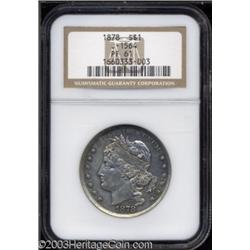1878 $1 Goloid Metric Dollar, Judd-1564, Pollock-1755, R.(?), PR61 NGC.
