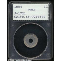 1884 1C One Cent, Judd-1721, Pollock-1929, R.6, PR65 PCGS.