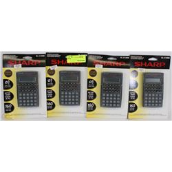 LOT OF 4 SHARP SCIENTIFIC CALCULATORS