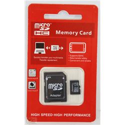 NEW 32GB MICRO SD CARD WITH ADAPTOR