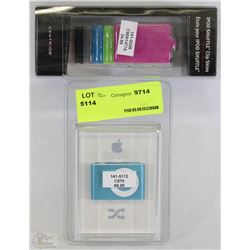 NEW 1GB IPOD SHUFFLE WITH IPOD SHUFFLE CLIP SKINS