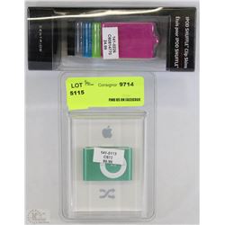 NEW 1GB IPOD SHUFFLE WITH IPOD SHUFFLE CLIP SKINS