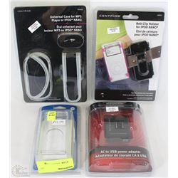 NEW CRYSTAL CLEAR CASE OF IPOD NANO, AC TO USB