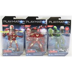 LOT OF 3 PLAYMATION MARVEL AVENGERS FIGURES