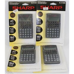 LOT OF 4 SHARP EL-510RB SCIENTIFIC CALCULATORS