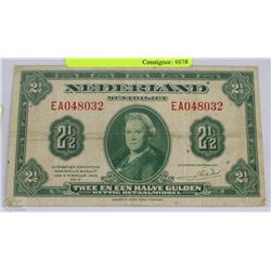 Y) 1943 NETHERLAND 2.5 GULDEN