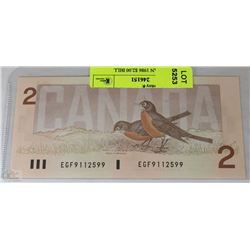 L) CANADIAN 1986 $2.00 BILL