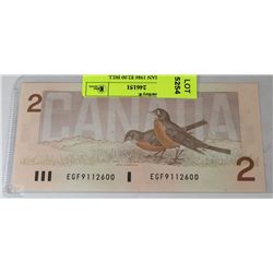 L) CANADIAN 1986 $2.00 BILL