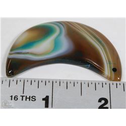 69) MIXED COLOUR YELLOW AGATE PENDANT 75CT