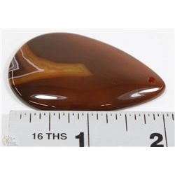 70) BROWN TEAR DROP AGATE PENDANT 94CT