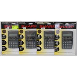 LOT OF 4 SHARP CALCULATORS