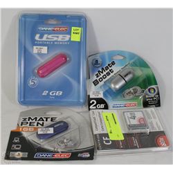 LOT OF 4 STORAGE DEVICES