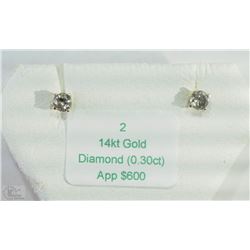 #2-14K YELLOW GOLD DIAMOND EARRINGS