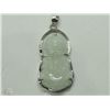 Image 1 : #8-STERLING SILVER JADE BUDDHA PENDANT