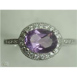 #11-STERLING SILVER AMETHYST & CUBIC ZIRCONIA