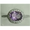 Image 1 : #11-STERLING SILVER AMETHYST & CUBIC ZIRCONIA