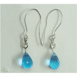 #14-14K WHITE GOLD BLUE TOPAZ & WHITE TOPAZ