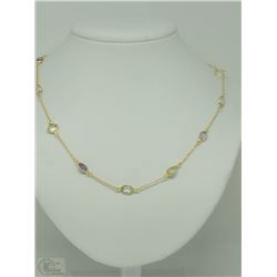 #17-STERLING SILVER GOLD PLATED GEMSTONE