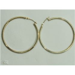 #18-14K YELLOW GOLD LARGE HOOP EARRINGS