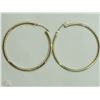 Image 1 : #18-14K YELLOW GOLD LARGE HOOP EARRINGS