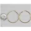 Image 2 : #18-14K YELLOW GOLD LARGE HOOP EARRINGS