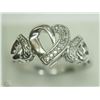 Image 1 : #21-STERLING SILVER DIAMOND TRIPLE HEART RING