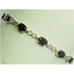 #24-STERLING SILVER GARNET BRACELET