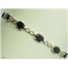 Image 1 : #24-STERLING SILVER GARNET BRACELET