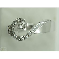 #25-STERLING SILVER CUBIC ZIRCONIA RING